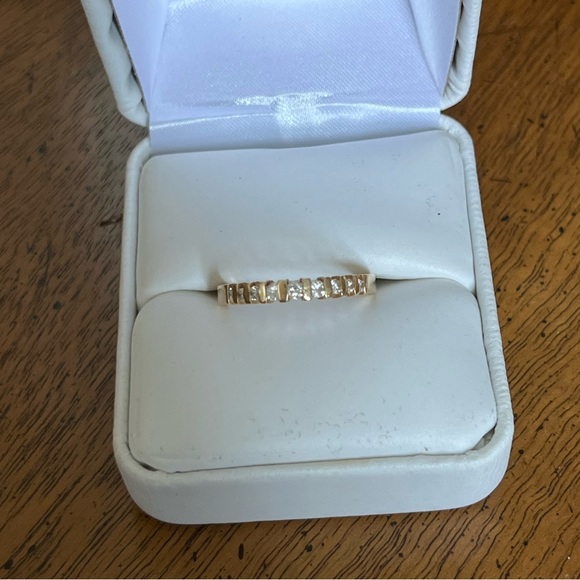 14K Solid Yellow Gold .75 CT Natural Diamond Ring Set Size 6 3/4 - Picture 3 of 8